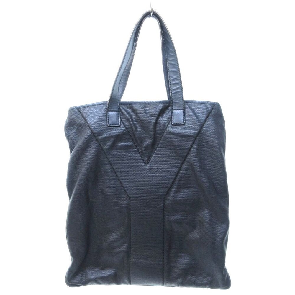 Saint Laurent Yves SAC GRUPPO YCON Tote Bag Handbag Y stitch Leather Black